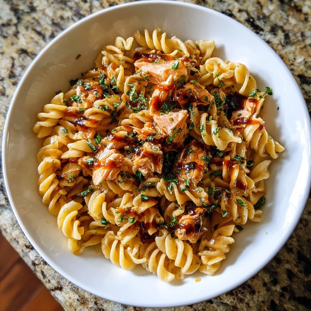 Maple Glazed Salmon Pasta