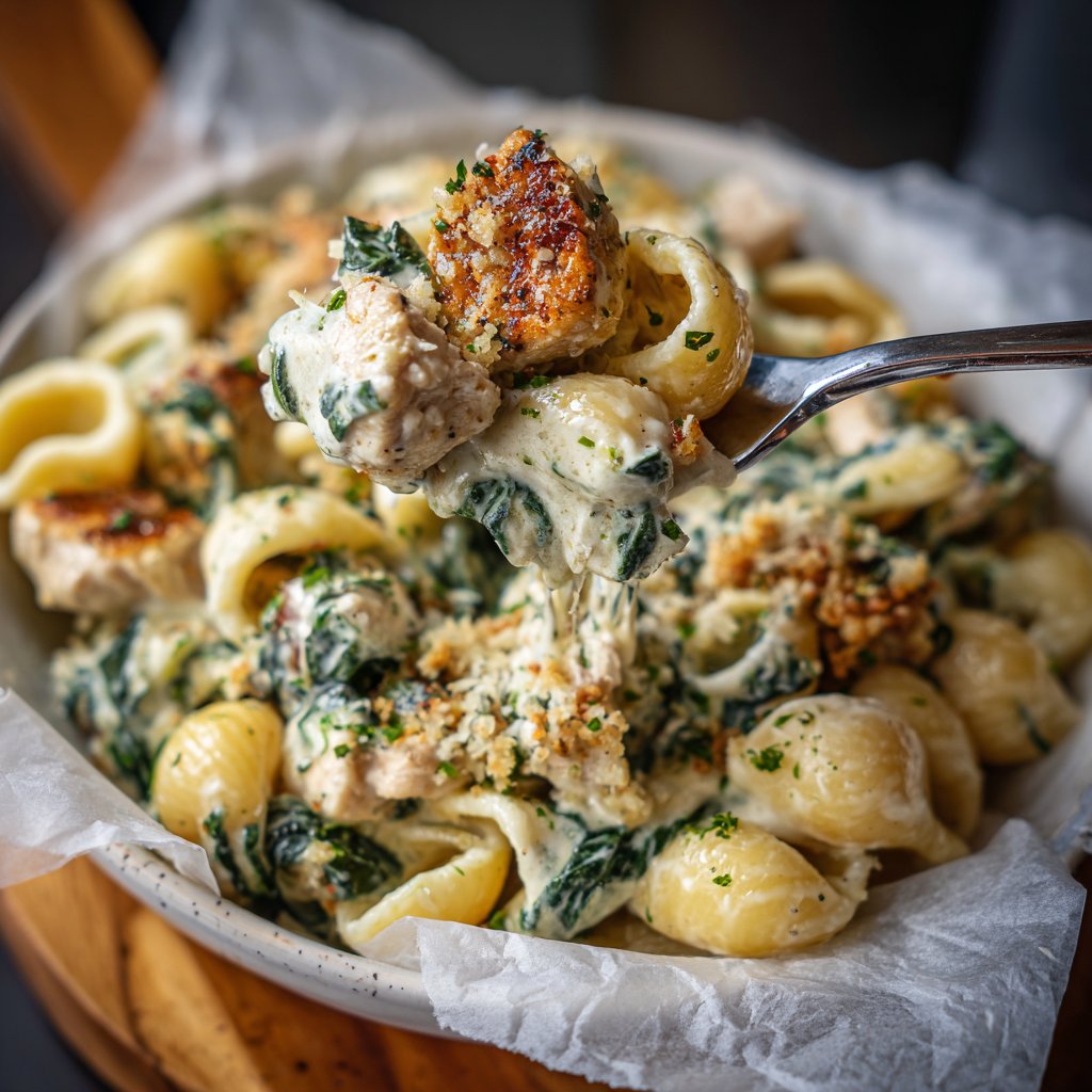 Savory Chicken and Spinach Pasta