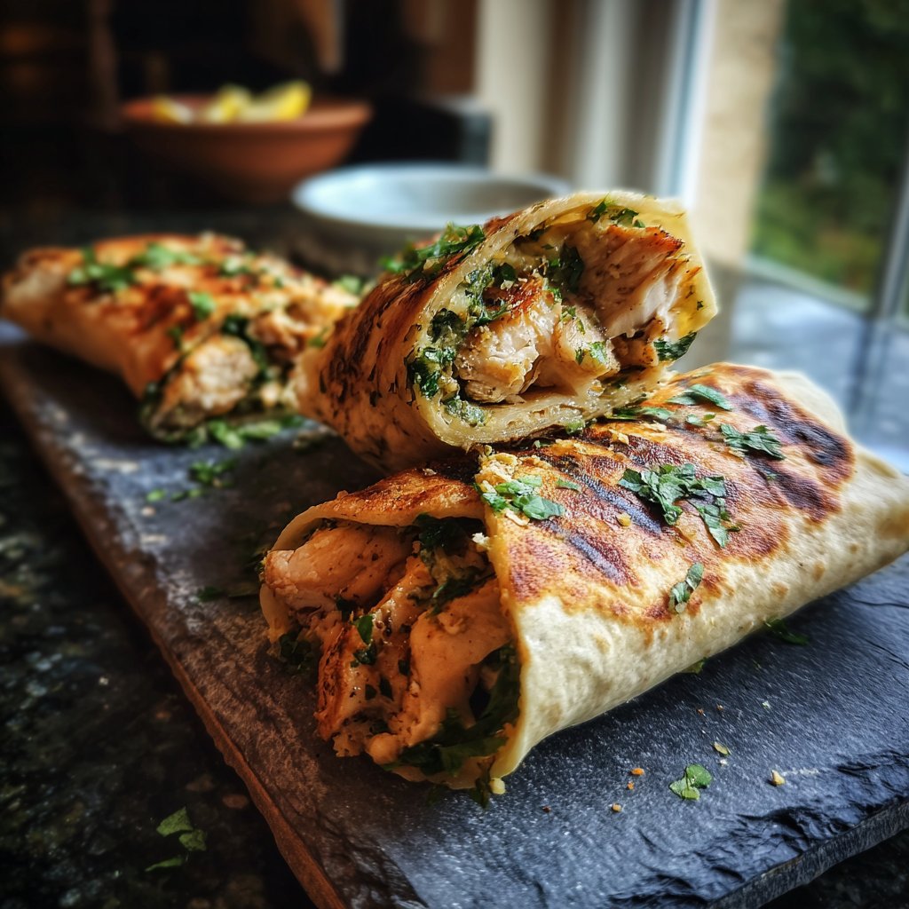 Grilled Lemon Herb Chicken Wraps