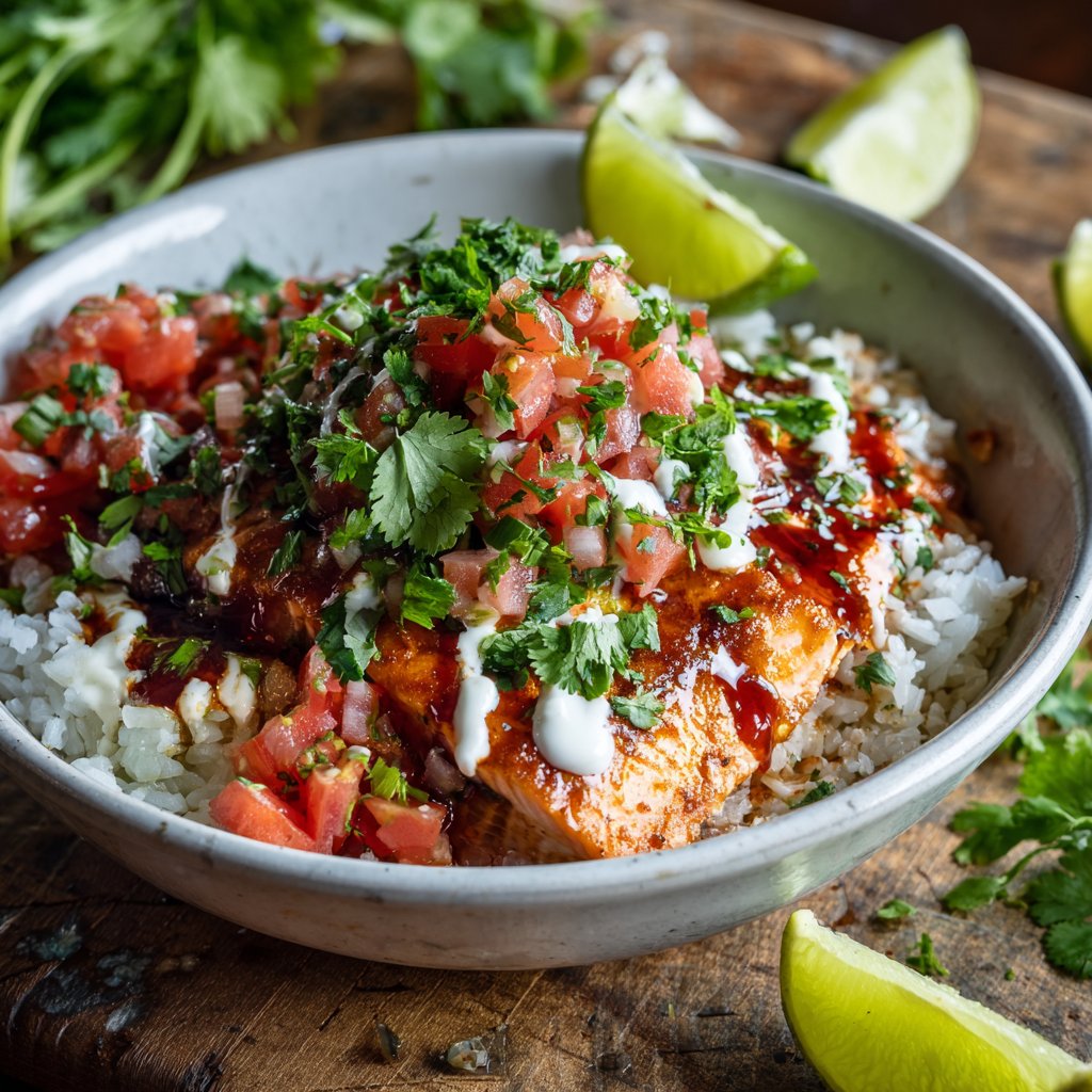 Zingy Salsa Salmon Bowl