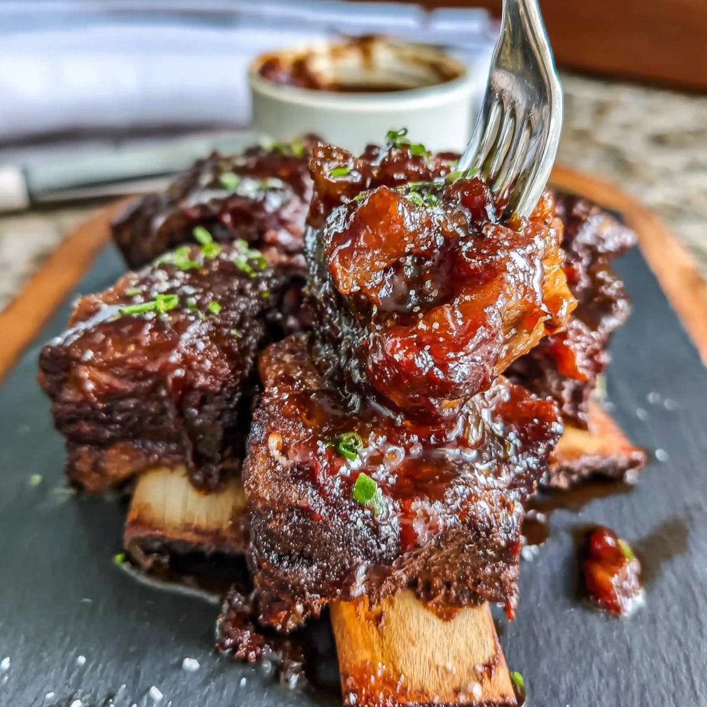 Bourbon-Peach Glazed Short Ribs